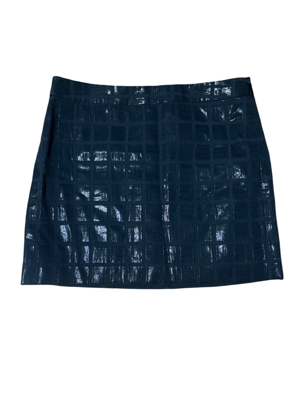 Gap Glossy Grid Mini Skirt Navy Blue